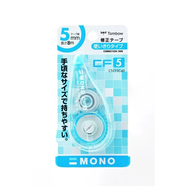 Tip Ex Kertas / Correction Tape Tombow CT-CF5C 40 MONO 5mm x 8mm Transparant Blue
